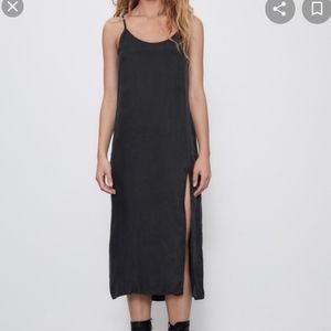 Zara Midi Slip Dress with Side Vent